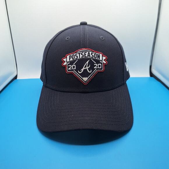 New Era Atlanta Braves 9FORTY Adjustable Hat, 2020 Postseason Navy Blue - Picture 1 of 7